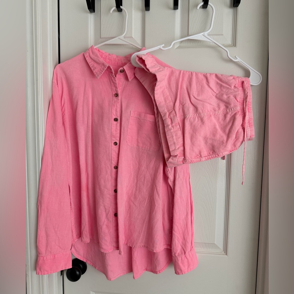 Target Universal Thread Pink Linen Short Set